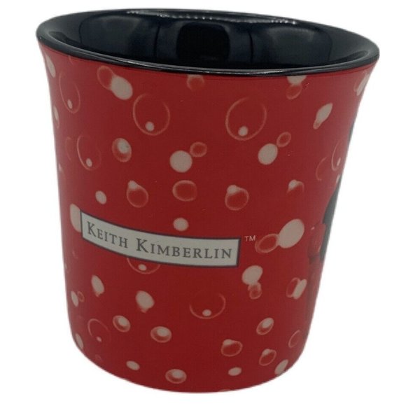 Keith Kimberlin Black Lab Puppy With red Background Black Inside White Bubbles - Picture 4 of 9